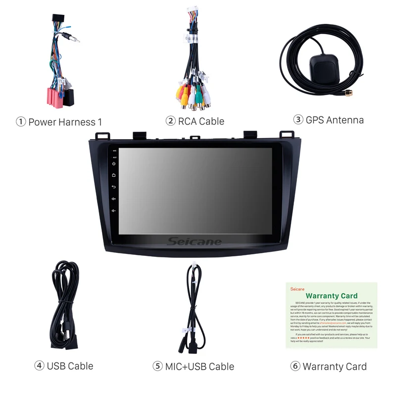 Clearance Seicane 9 inch Car Multimedia Player For 2009 2010 2011 2012 Mazda 3 Axela HD Touch Screen Android 9.0  GPS Navigation System 3
