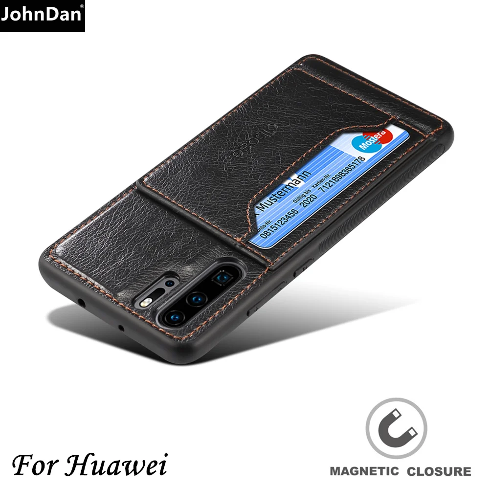 

For Huawei P30 P20 Mate 20 Lite Pro Leather + Silicone Anti Slip Grip Magnetic Card Case For Huawei P30 P20 Pro Lite Cover Case