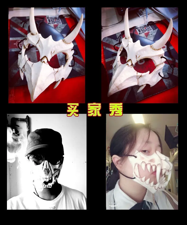 Новая маска японского дракона, Экологически чистая и натуральная смола, маска для животных, Вечерние Маски для косплея, маски для животных, ручная работа, 5 видов