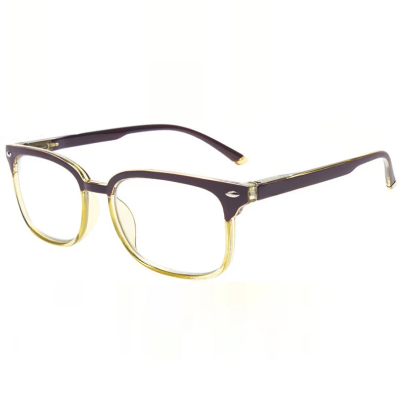 Очки для чтения мужские черные новые ретро прогрессивные мульти-фокус женские модели красные дальние очки в пластиковой оправе+ 100 до+ 350 R247 - Цвет оправы: Brown Yellow