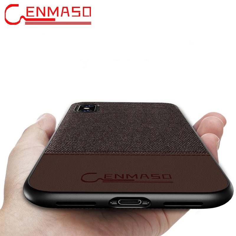 

Original cenmaso for IPhone Xs Max Case Cloth Leather Back Cover for IPhone XS Case Ultra Thin Business Capa for Iphone X XR
