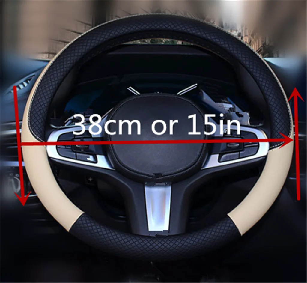 Автозапчасти крышка рулевого колеса 38 см или 15 дюймов кожаный ткацкий для Nissan Altima 370Z Xmotion X-Trail Qashqai