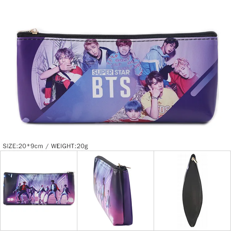 NEW Kpop BTS Bangtan Boys Cute Q version cosmetic bag Large capacity pencil case Storage School Supplies Tools | Женская одежда