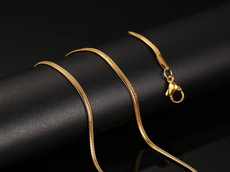 Vnox 24 дюймов длинной цепи Цепочки и ожерелья с "K18" штамп змея Цепочки и ожерелья Нержавеющая сталь золотой цвет