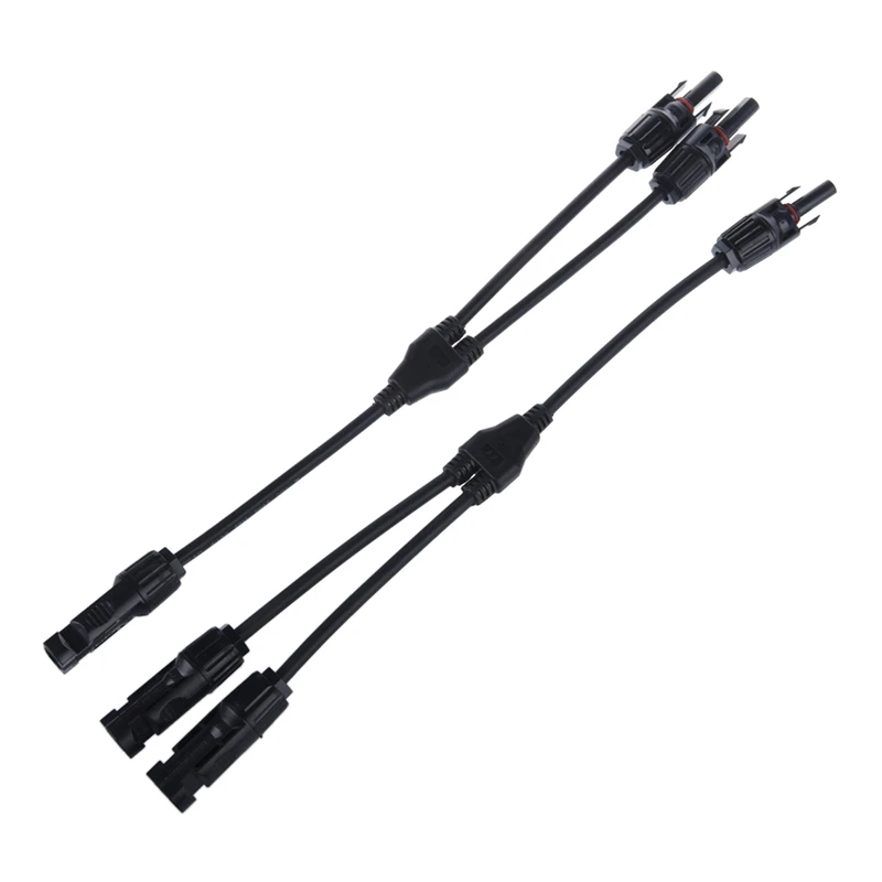 

1 Pair MC4 Branch Y Adapter Connectors M/M/F and F/F/M For Solar Panels Cable