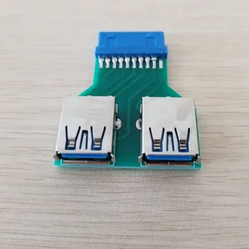 

Mini Motherboard 20Pin Header to 2 Port USB 3.0 Hub A Adapter Connector Female to Female for PCB Board USB Extender