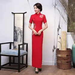 Пикантные вечерние Длинные Cheongsam традиционный Китай Стиль Макси Qipao халат Восточный женские элегантные вечерние платья Vestido плюс Размеры