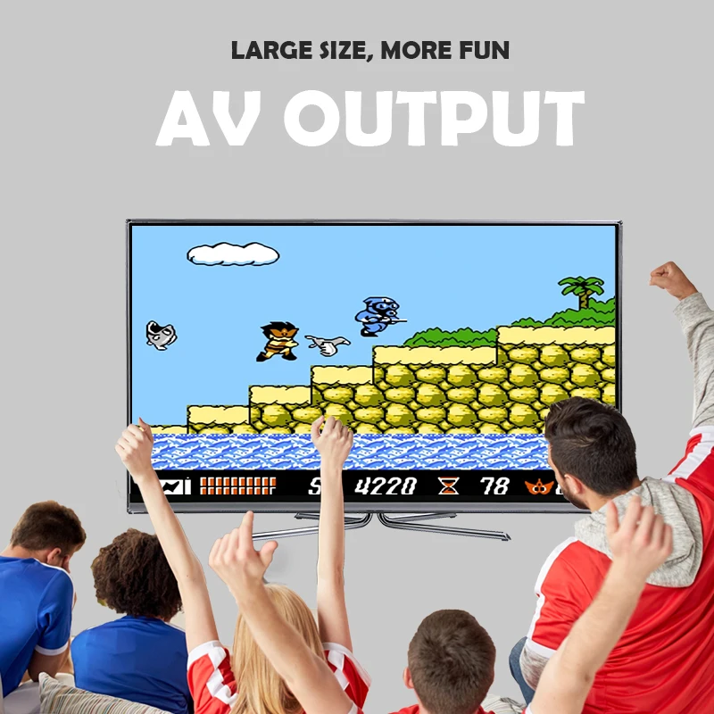 Data Frog Video Game Console Build in 620 Games Support AV Out 8 Bit Retro Video Console Dual Gamepad Support 2 Gaming Player