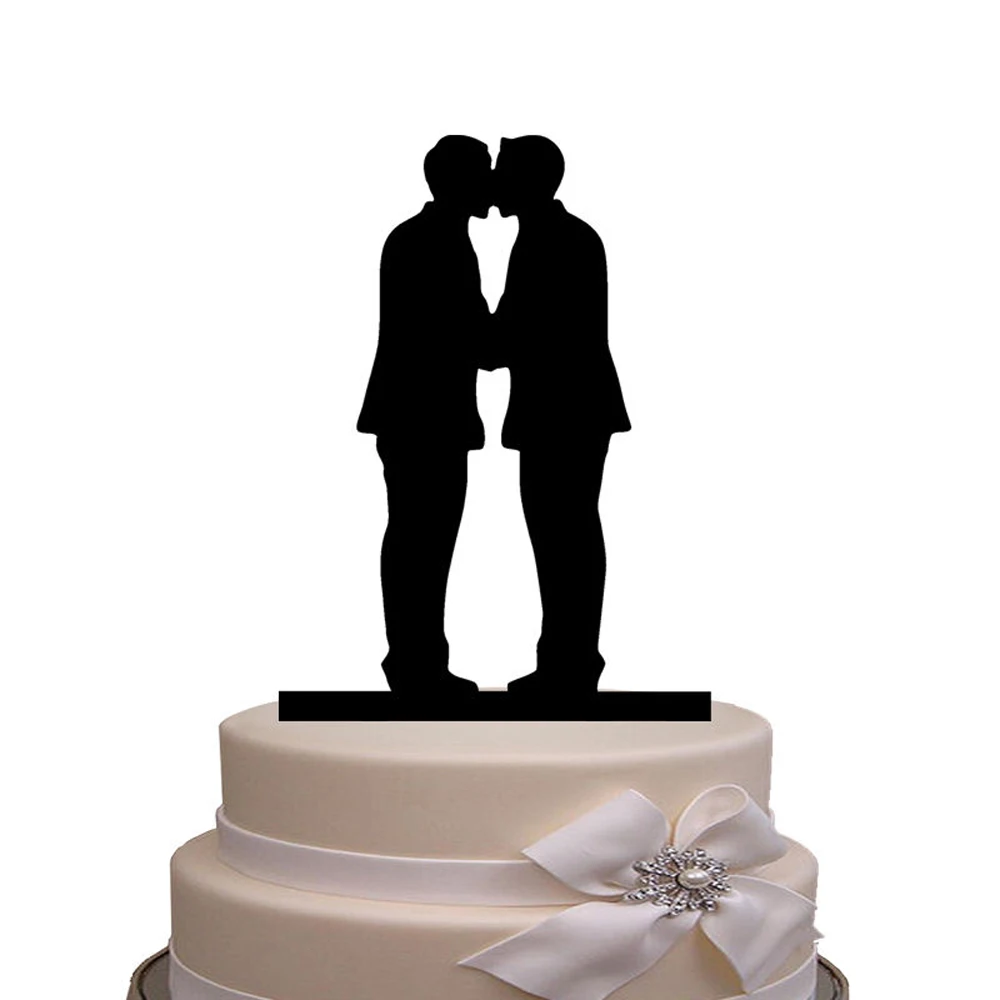 Same Sex Men and Mr Cake Topper,Mr and MR Silhouette Wedding Cake Topper, Wedding Decor  Supplies Cake Topper,as gift for man