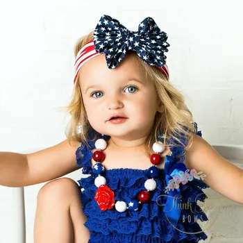 

Try order 4th of July girl Turban Headband Girl Hair Accessories Newborn kids Top bow Knot Headband 8pcs/lot