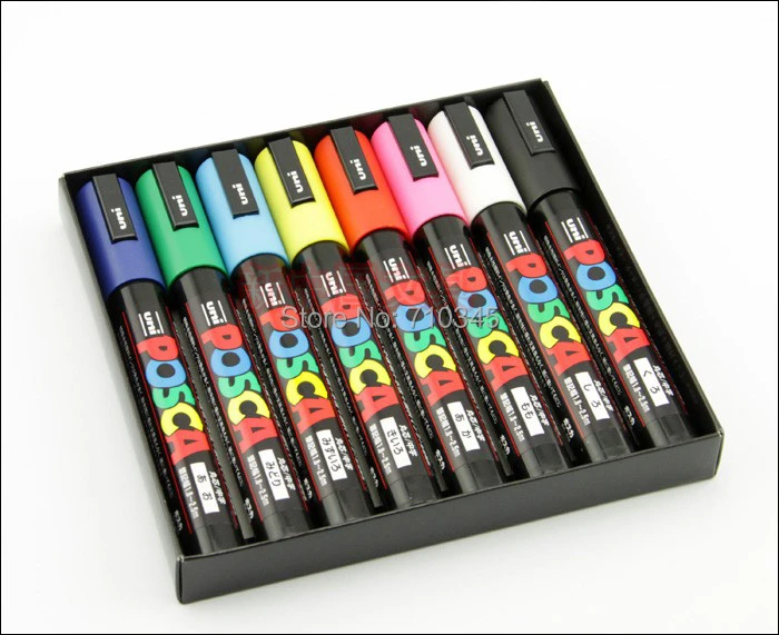 Roei uit wijsvinger zaterdag POSCA PC 5M permanent art markers set 1.8 2.5mm,8  colors/set,17colors/set|uni posca|posca pc-5muni posca markers set -  AliExpress