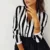 2019 New Blouse Women Casual Striped Top Shirts Blouses Female Loose Blusas Autumn Fall Casual Ladies Office Blouses Top Sexy 1