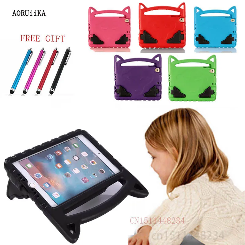 

New Cartoon Cute Handle Cases For ipad mini 1/2/3/4/5 EVA Silicone Carrying Case Cover Mini child table stand Back shell skin