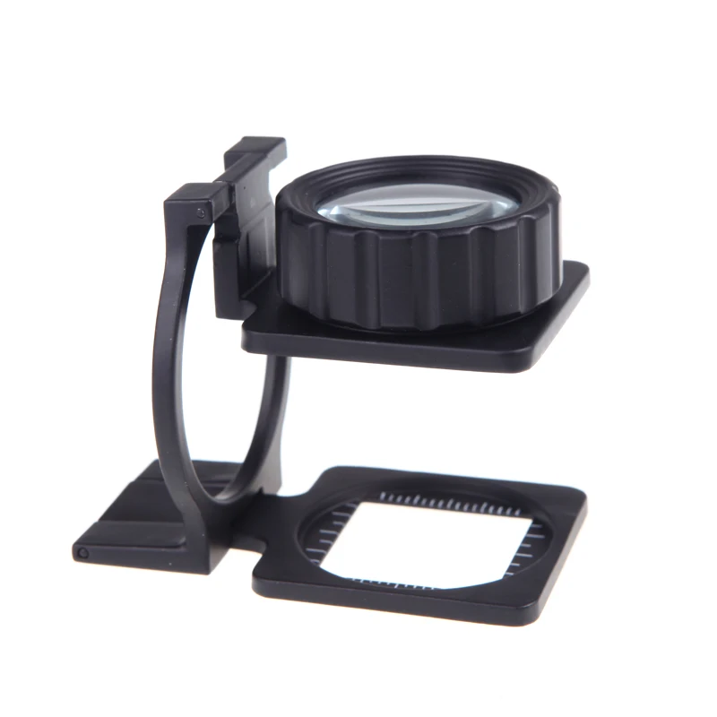 20X Foldable eye Magnifier Stand Measure Scale mini Loupe Magnifying