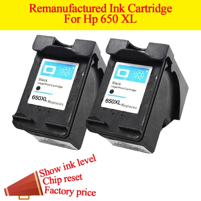 GN 2BK 650XL Refilled Ink Cartridge Replacement for HP 650 XL for HP Deskjet 1015 1515 2515 2545