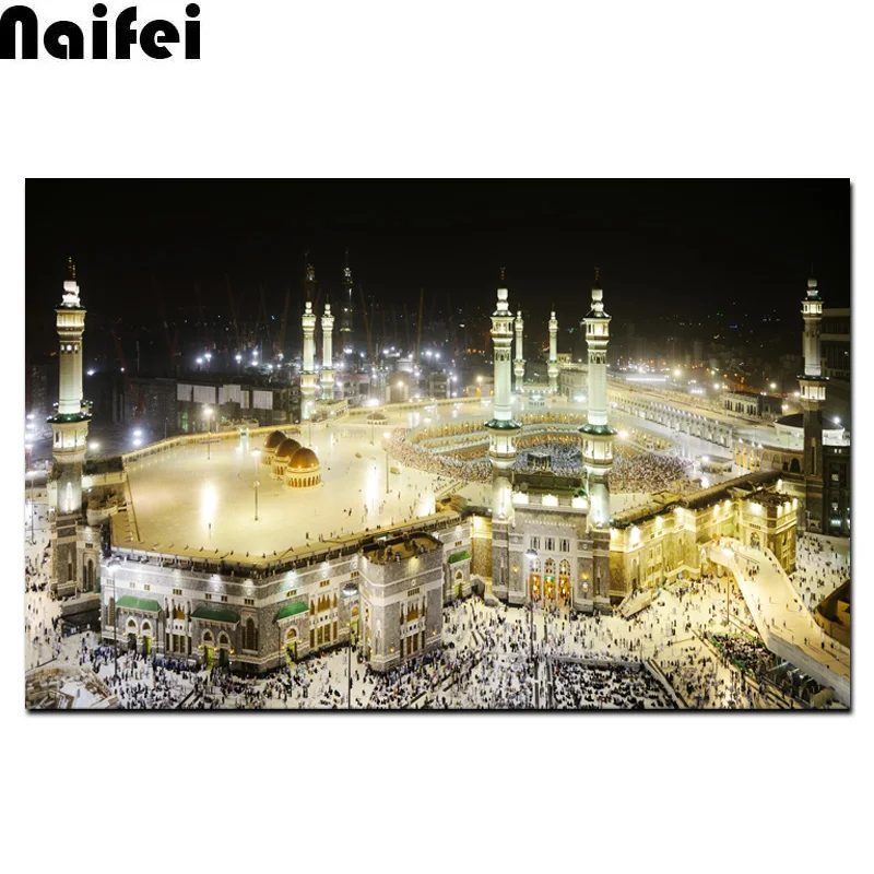 

diy Diamond painting Islamic Sacred Landscape Diamond embroidery Religious Architecture Muslim Mosque cross stitch mosaic paint
