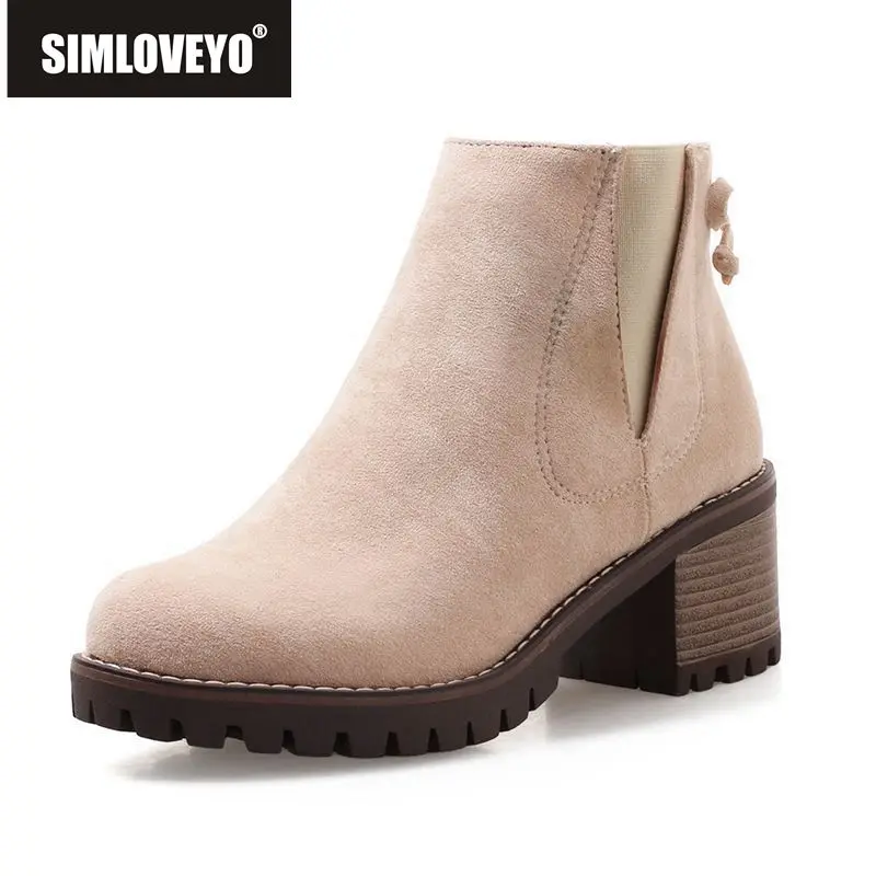 

SIMLOVEYO Plus Size 34-43 Women Ankle Boots Zipper Cross Tied boots Autumn boots for Women Shoes Women Botas feminina B1000