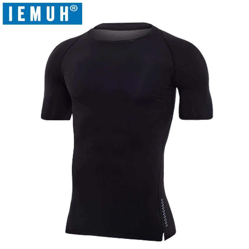 IEMUH New Summer Men Quick Dry Casual T shirts Short Sleeve Breathable