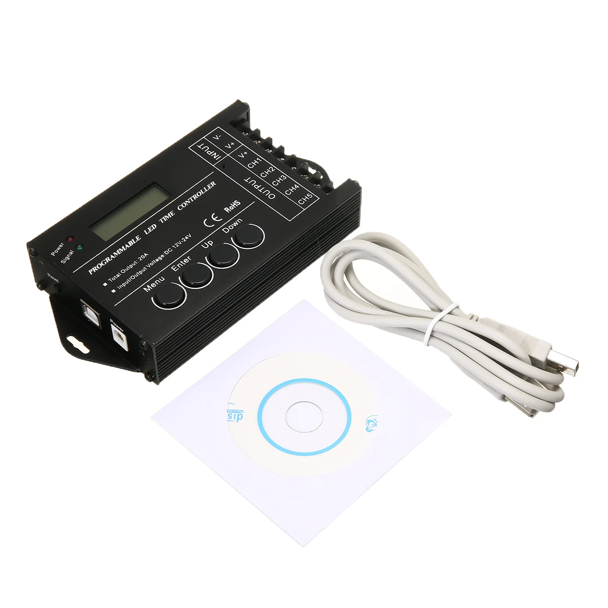 Multi-function LED Time Controller RGB LED Light Programmable 5 channels DC12-24V 20A  Home Tool Plant Grow