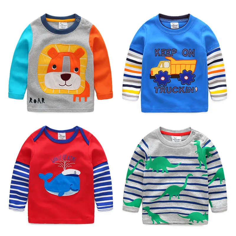 

Baby 100% cotton round neck T-shirt male child top 2017 children's clothing spring child cartoon long-sleeve t shirt