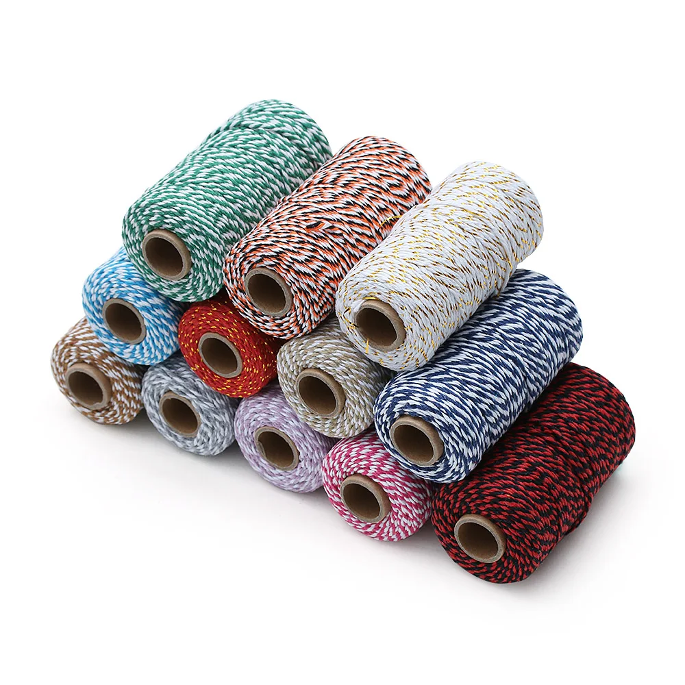 

DIY Handmade Christmas Gift Packing Craft Projects 100meters/roll 2ply Bakers Twine String Cotton Cords Rope for Home Decor