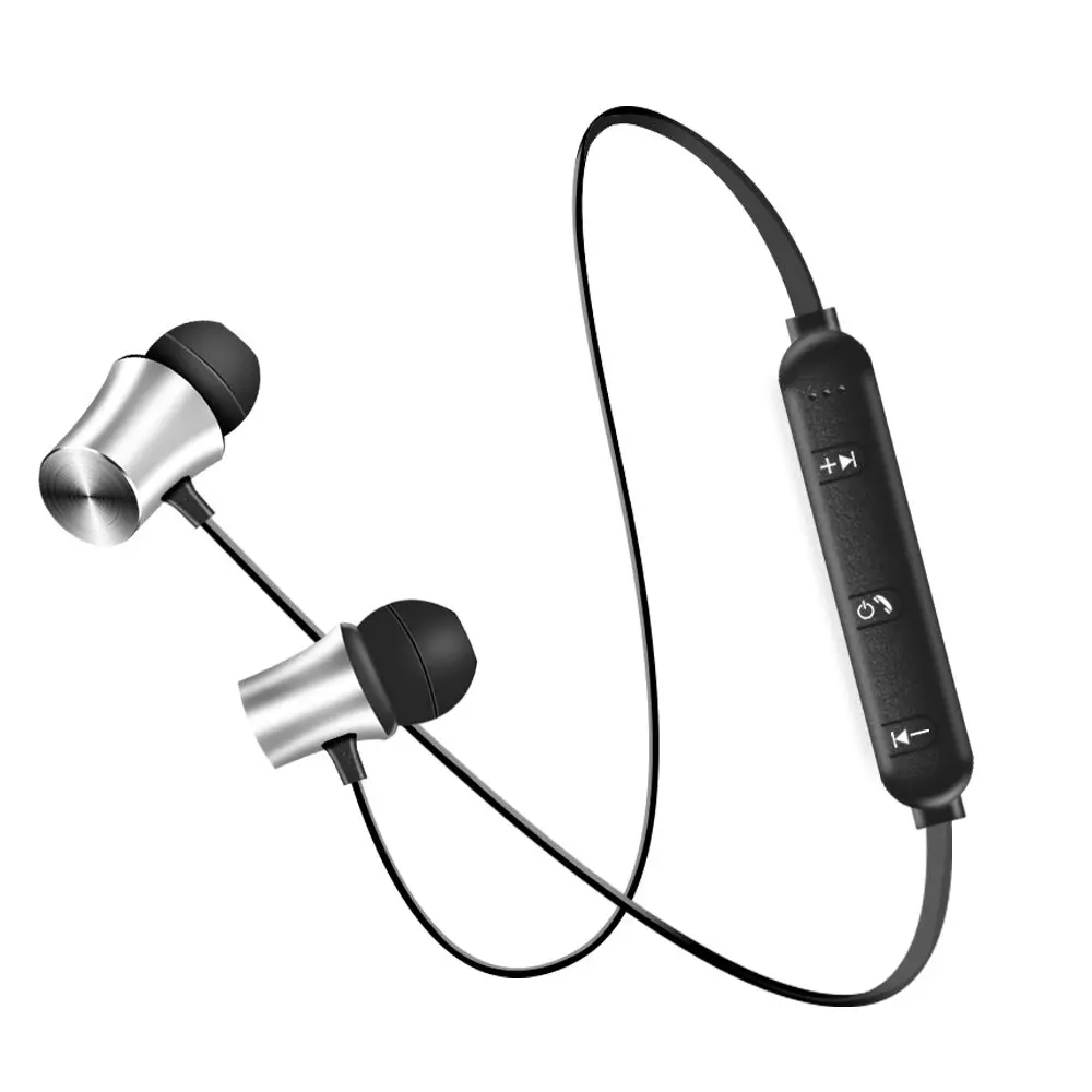 Newest Wireless Headphone Bluetooth Earphone Headphone For Phone Neckband sport earphone Auriculare CSR Bluetooth For All Phone - Цвет: Silver