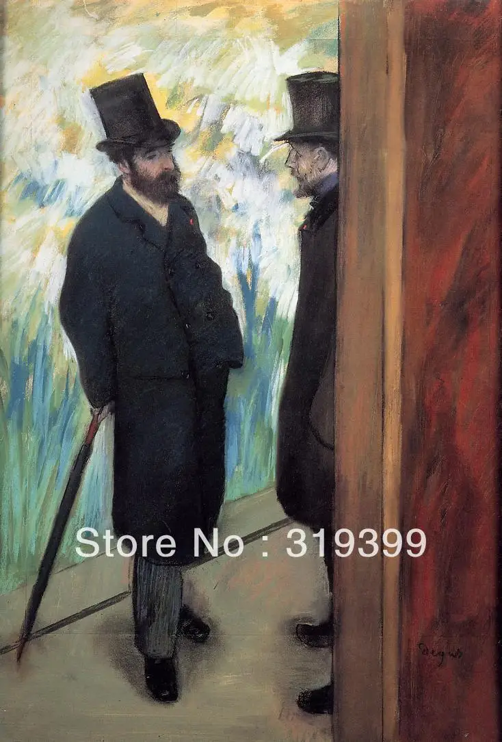 

Oil Painting Reproduction on Linen Canvas,Friends at the Theatre by Edgar Degas ,Free DHL Shipping,handmade,Museum Quality
