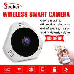 SEEKER домашний Wi-Fi Камера 360 градусов широкий угол обзора Fisheye панорамный Беспроводной IP Камера indoor двухстороннее аудио обнаружения движения