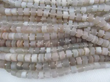 

high quality 2strands 6 8 10mm gorgeous sunstone stone heishi rondelel matte beads oranger grey gray sunstone necklace