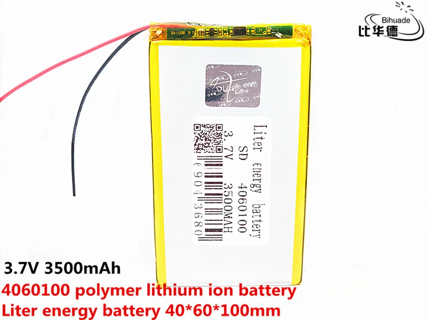 3,7 V 3500 mAh Li-литий-полимерный Батарея 4060100 Перезаряжаемые Батарея клеток с PCB для MP4 MP5 Tablet DVD gps BT Динамик E-Book