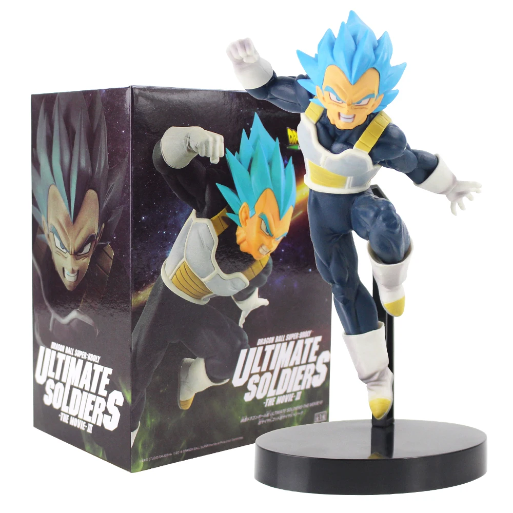 

18cm Dragon Ball Super Broly Ultimate Soldiers The Movie Blue Hair Vegeta PVC Figure Collectible Toys For Gift