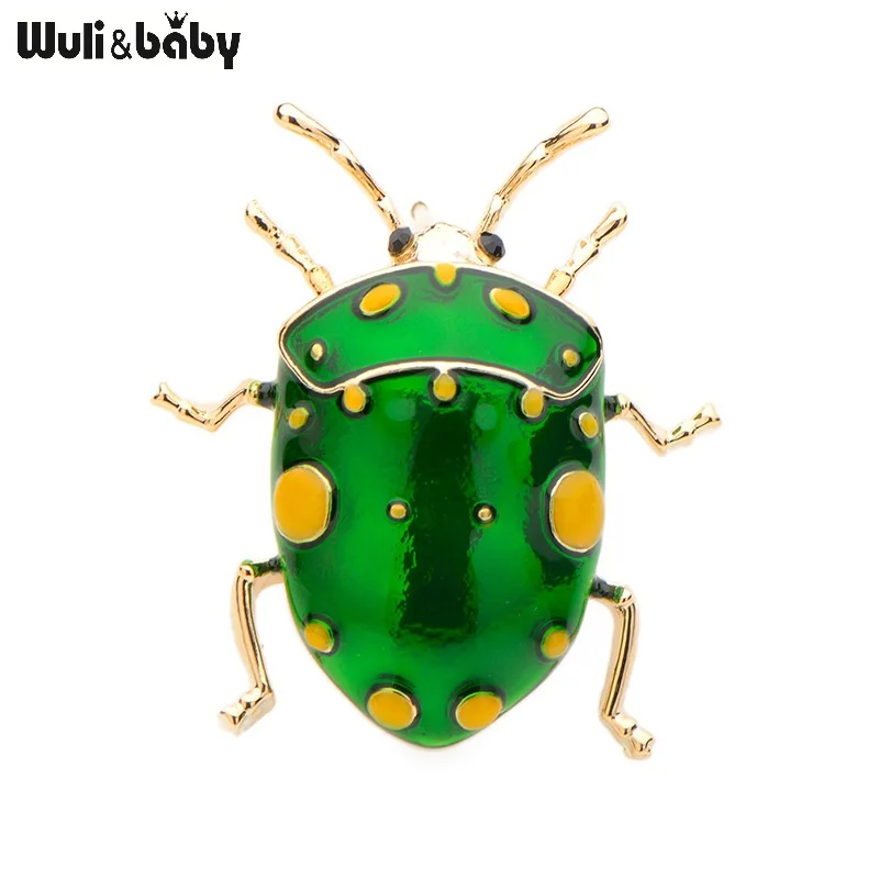 

Wuli&Baby Green Beetle Brooches For Women and Men Alloy Insects Party Banquet Brooch New Year's Gifts