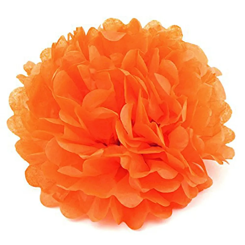 FENGRISE Pom Poms 1 шт. 30 см бумажные шарики из искусственных цветов Свадебные украшения вечерние товары для дома автомобильные декоративные - Цвет: Orange