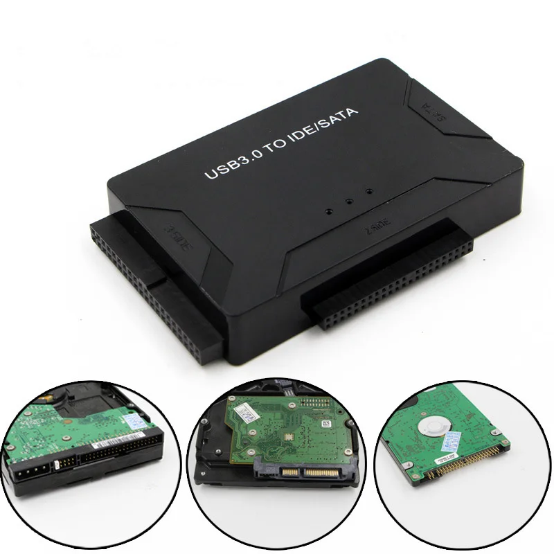 

USB 3.0 to IDE & SATA Converter External Hard Drive Adapter Kit 2.5"/3.5" Cable Up to 4TB capacity