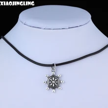 XIAOJINGLING Hot Selling Jewelry Best Friend Hot Sailor Neckalces Silver Wheel Vintage Chain Necklaces&Pendants Women Necklace