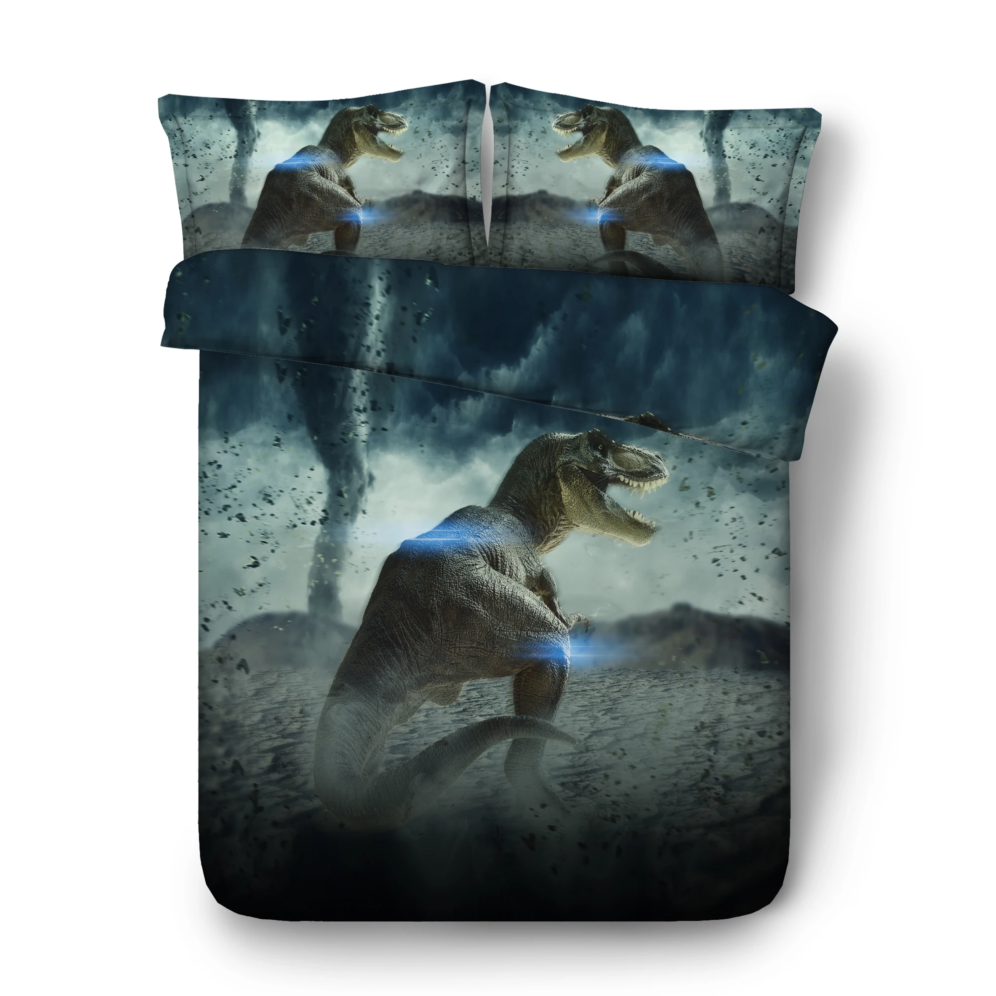 

Storm Tyrannosaurus Rex Digital print Bedding Set Quilt Cover Design Bed Set Bohemian a Mini Van Bedclothes 3pcs JF568