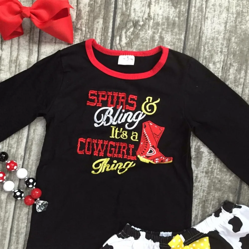 New Fall Winter Baby Girls Spurs Bling It S A Cowgirl Thing Skirt
