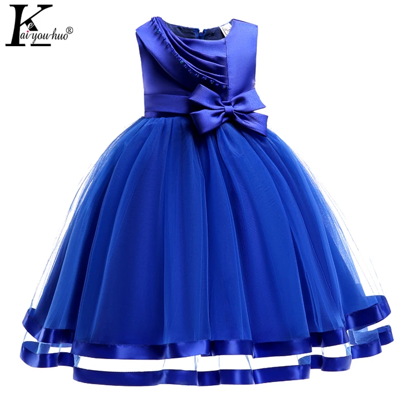 

KEAIYOUHUO 2018 Girls Christmas Dress Bow Princess Kids Dresses For Girls Wedding Dress Summer Costume Toddler Christmas Dresses