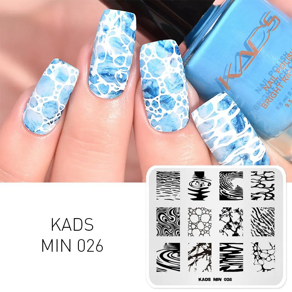KADS шаблон для дизайна ногтей 36 дизайнов китайский стиль чернил-живопись художественное Изображение Шаблон для штамповки ногтей пластины для дизайна ногтей трафареты - Цвет: Min 026