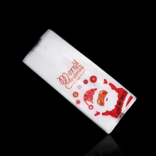 50 шт Рождество самоклеющаяся сумка конфеты, печенье мешочки подарочные пакеты для упаковки для вечерние украшения дома закрывающийся год