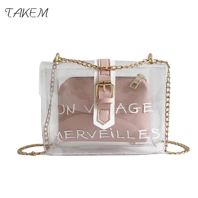 

TAKEM NEW 2018 Transparent Jelly Women Bag Women's Bandbags Crossbody Bags for Women Women's Over-the-shoulder Bags Sac a Main