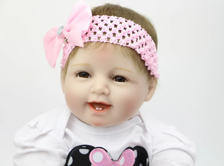 Кукла ручной работы Reborn Baby Doll 22 дюймов 55 см, мягкая силиконовая Детская кукла для девочек, улыбающаяся кукла для новорожденных, детский подарок на день рождения, Рождество