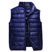 Men Parka Vest Coat New Autumn Winter Casual Thick Down Cotton Padded Vests Male Short Waistcoat Sleeveless Jacket Outwear AB665