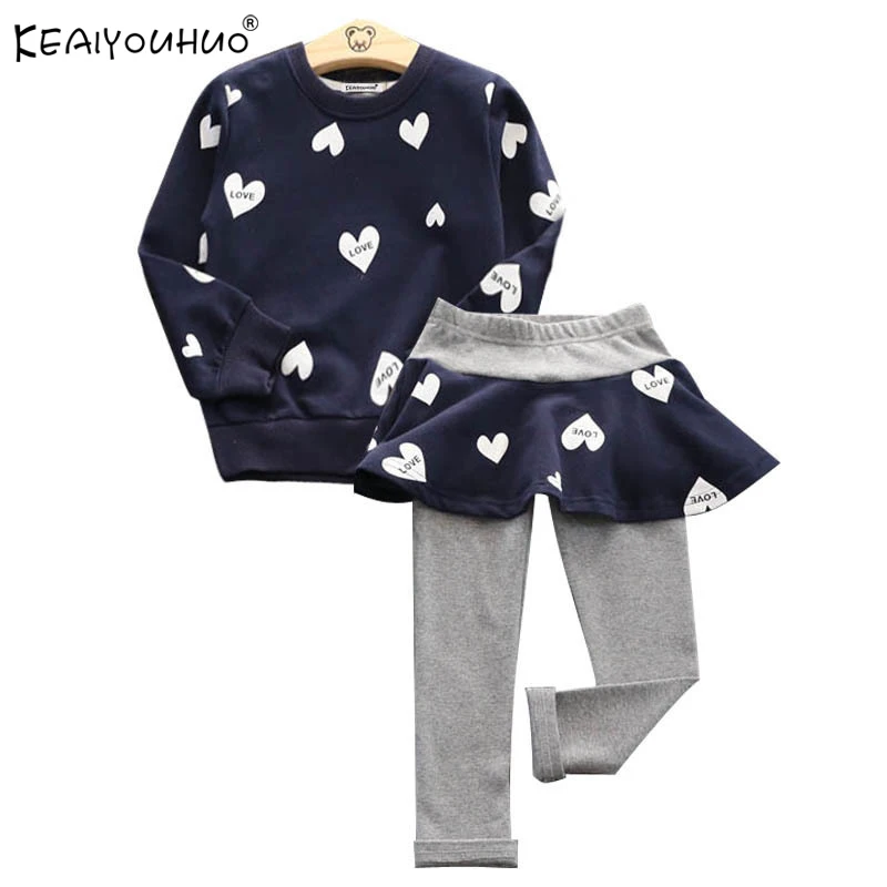 

KEAIYOUHUO Girls Clothes Suits Spring Anutmn Children Clothing Sets 2Pcs Cotton Girls Sport Suits Long Sleeve Kids Clothes Sets