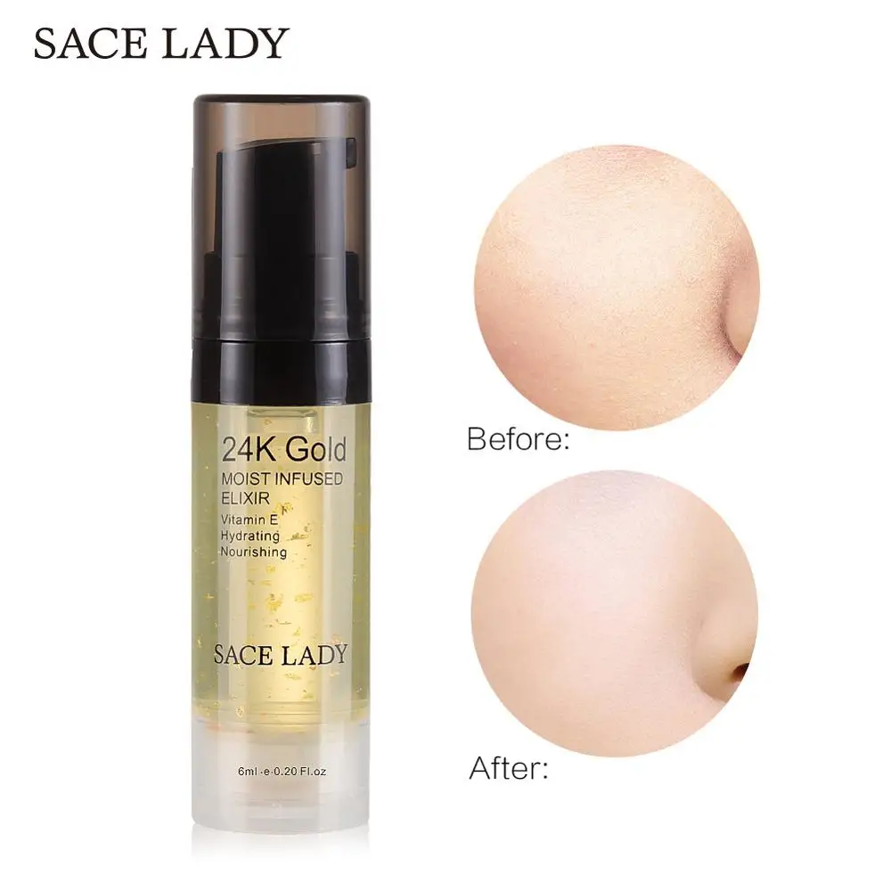 

24K Makeup Rose Gold Foil Moisturizing Serum Face Base Primer Pore Invisible Facial Foundation Oil-control Makeup