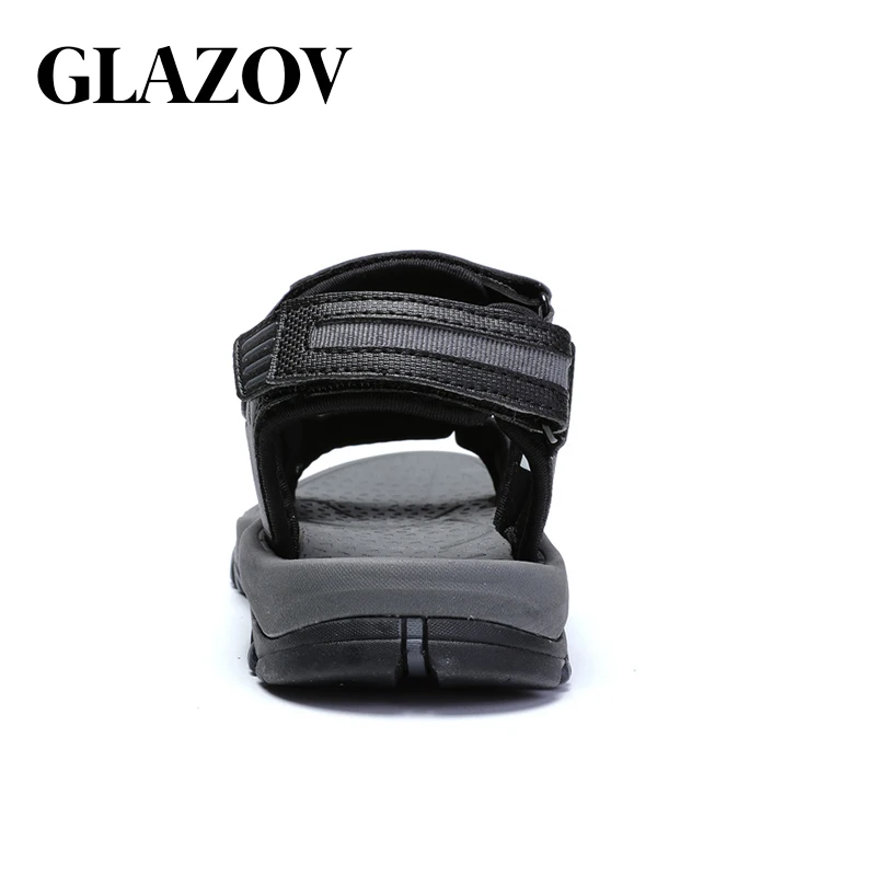 GLAZOV Brand Summer Men Sandals Hook&loop Men's Summer Shoes 2018 Fashion Waterproof Casual Beach Shoes Big Size 40-45 Orange