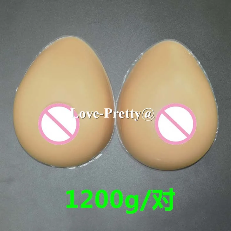 

1200g D/DD cup forma de silicone cd breast forms fake tan skin color cosplay silicone artificial breast