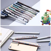 Gel Ink Pen 50pcs set Cute Classic Retractable 40pc black ink 10pcs blue ink Roller Ball