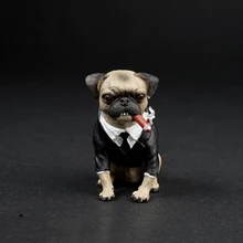 1/6 AS032 Lovely Pug Dog With Cigar Animal Models for 12''Action Figures Scene Accessories Toys Gifts