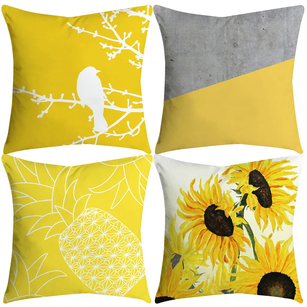 

Yellow Throw Pillow Case Geometric Abstract Decorative Pillowcases Polyester Throw Pillow Case Geometric Pillowcase l0724